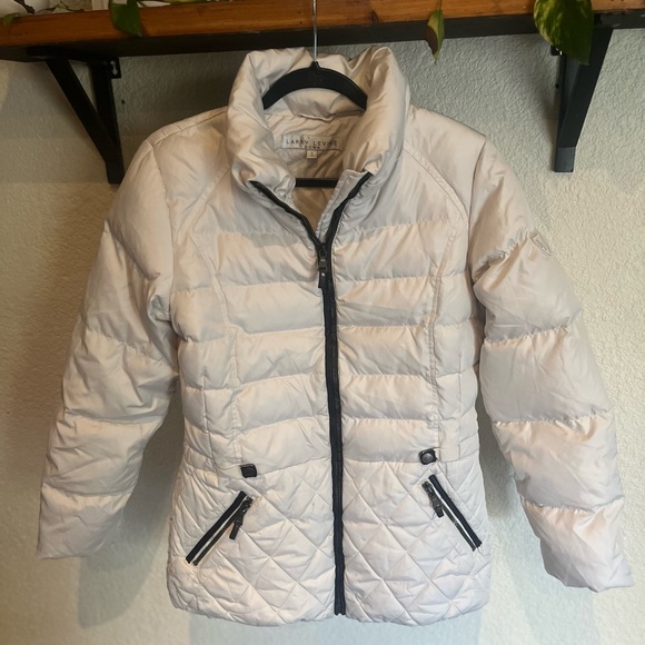 Larry Levine Light Beige Quilted Puffer Jacket - Picture 1 of 5